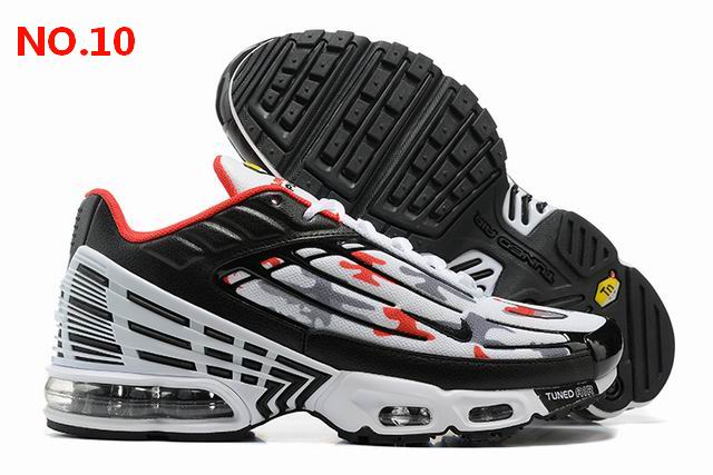 Nike Air Max Plus 3 Mens Shoes White Black Red Grey;
